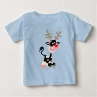 Vache se déguisant en T-shirt bébé renne