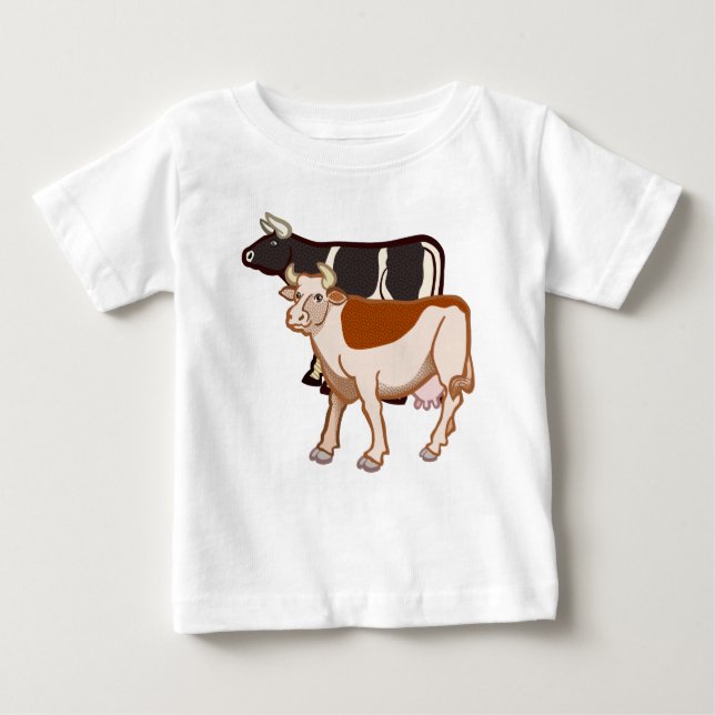 T-shirt Pour Bébé vaches (Devant)