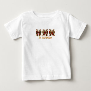 T-shirt Pour Bébé Vaches de Noël Plaid Bows Rouge