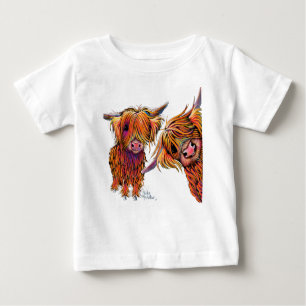 T-shirt Pour Bébé Vaches écossaises Highland ‘ LoLLY & PoP ‘