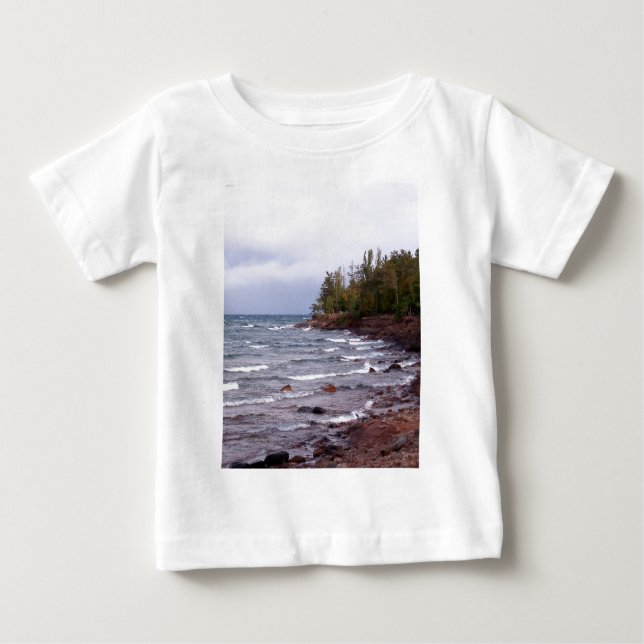 T-shirt Pour Bébé Vagues du lac Supérieur (Devant)