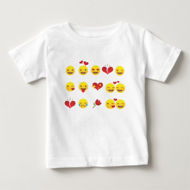 T-shirt Pour Bébé Valentine Emojis (Devant)