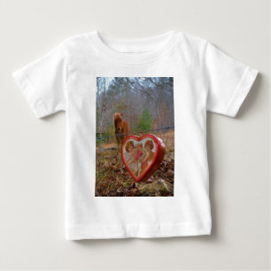 T-shirt Pour Bébé Valentine Heart Miniature Brown Horse