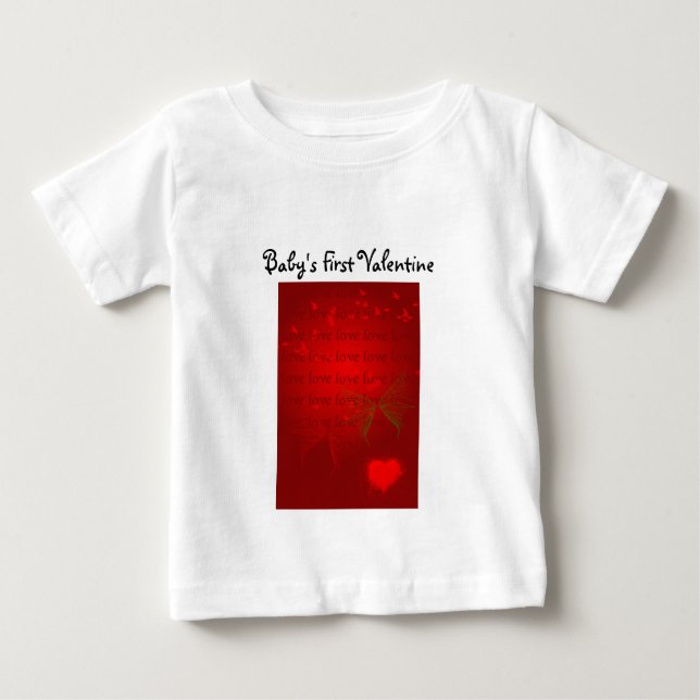 T-shirt Pour Bébé Valentine Red Hearts (Devant)