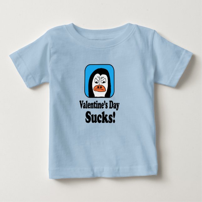 T-shirt Pour Bébé Valentine's Day Sucks Penguin (Devant)