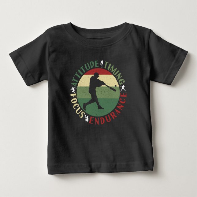 T-shirt Pour Bébé Valeurs de l'équipe de baseball motivationnel (Devant)