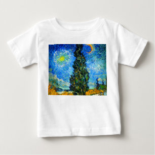 T-shirt Pour Bébé Van Gogh Road avec Cypress et Star