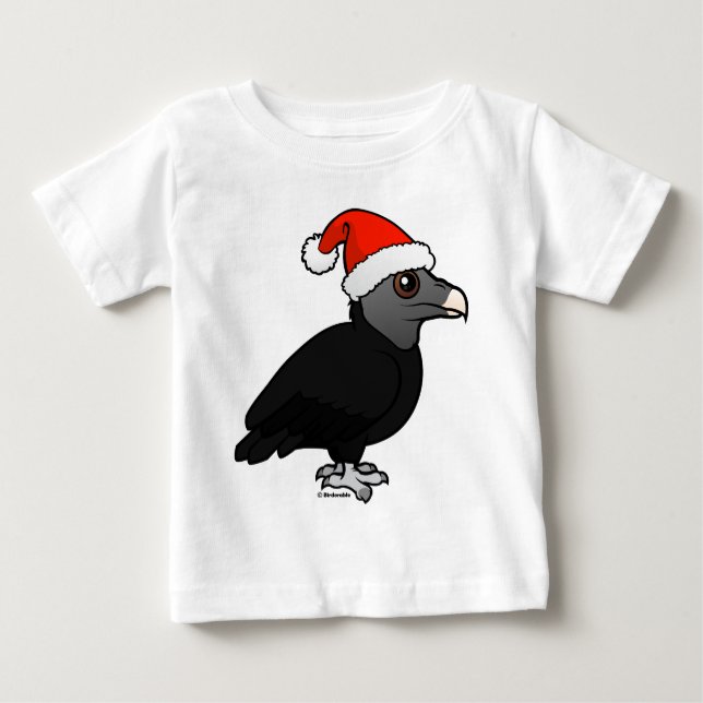T-shirt Pour Bébé Vautour noir Père Noël (Devant)