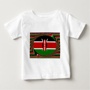 T-shirt Pour Bébé Vecteur Drapeau Dynamique Kenyan : Un Design Énerg