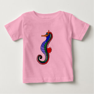 T-shirt Pour Bébé Vecteur - hippocampe