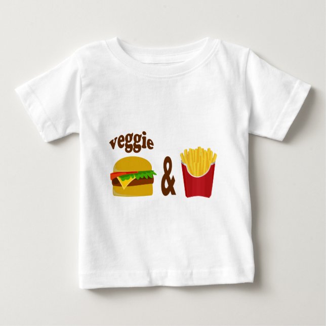 T-shirt Pour Bébé Veggie Burger et Fries (Devant)
