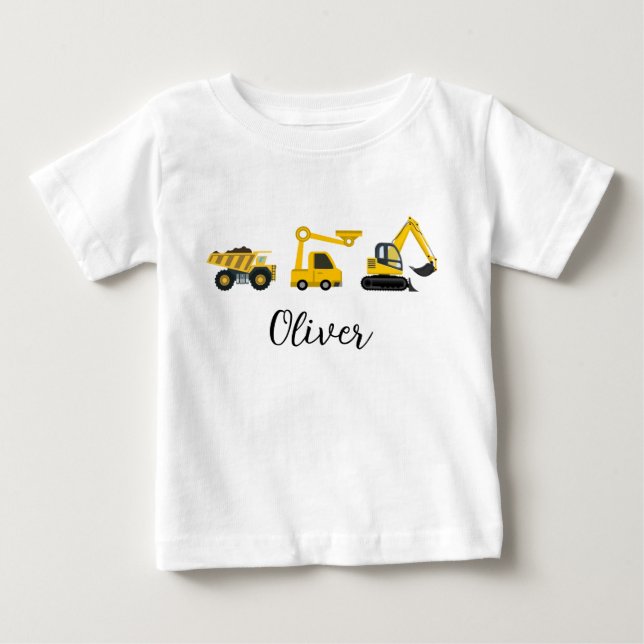 T-shirt Pour Bébé Véhicules de Construction – Camion à benne (Devant)