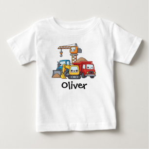 T-shirt Pour Bébé Véhicules de construction mignons