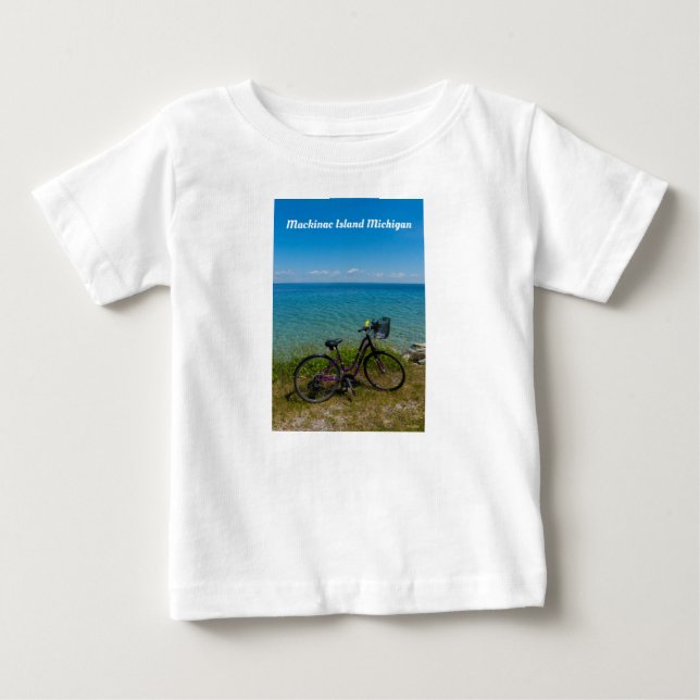 T-shirt Pour Bébé Vélo À Mackinac (Devant)