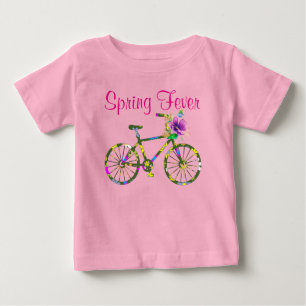 T-shirt Pour Bébé Vélo Floral Rétro Fièvre du Printemps