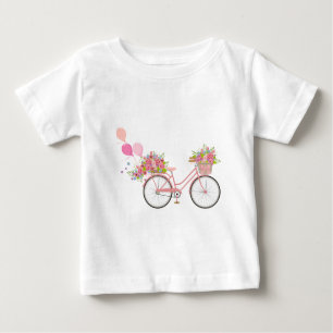 T-shirt Pour Bébé Vélo Whimsical Rose