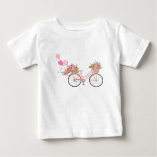 T-shirt Pour Bébé Vélo Whimsical Rose
