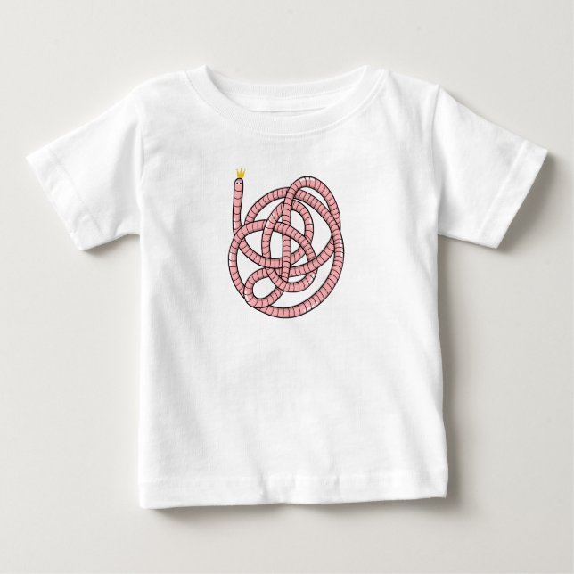 T-shirt Pour Bébé Ver à dessin en couronne (Devant)