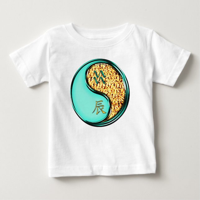 T-shirt Pour Bébé Verseau & Dragon de Feu (Devant)