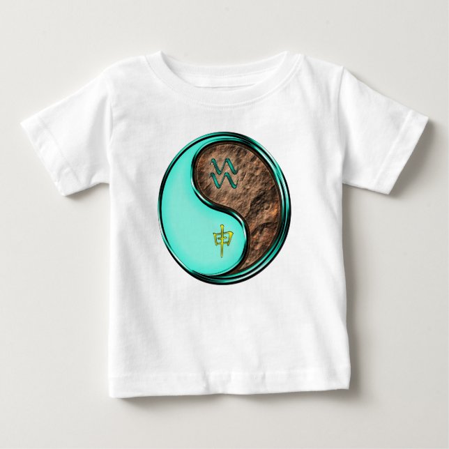 T-shirt Pour Bébé Verseau & Singe de Terre (Devant)