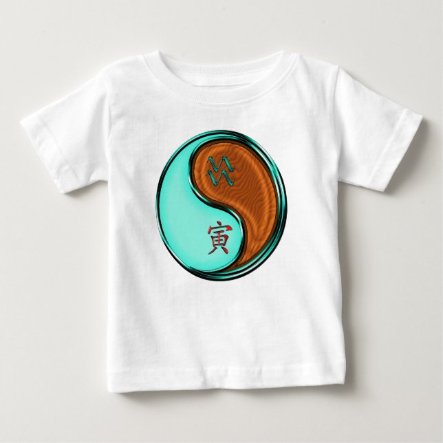 T-shirt Pour Bébé Verseau & Tigre de Bois (Devant)