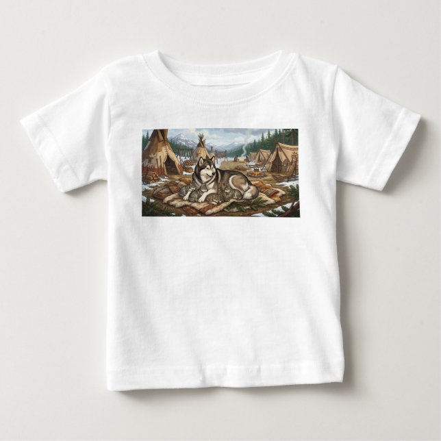 T-shirt Pour Bébé Version 2 de la mère Malamute   (Devant)