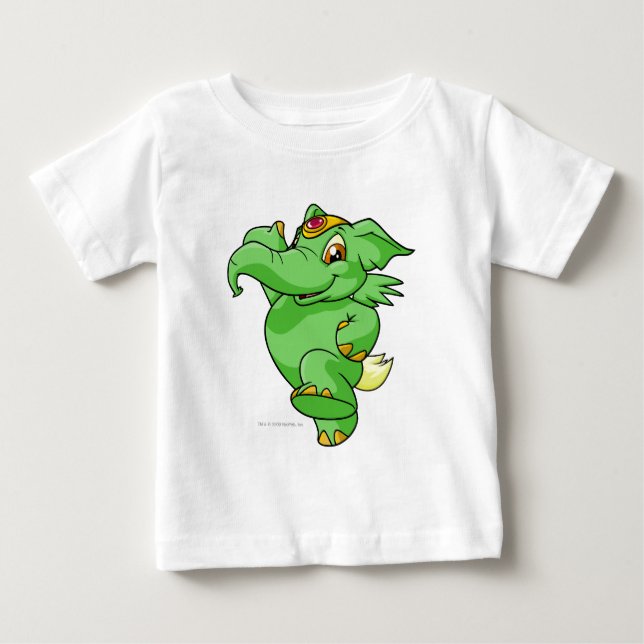T-shirt Pour Bébé Vert d'Elephante (Devant)