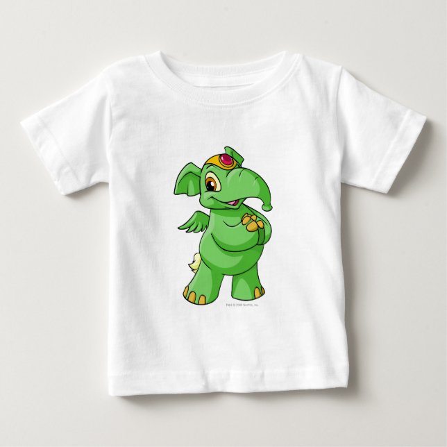 T-shirt Pour Bébé Vert éléphante (Devant)