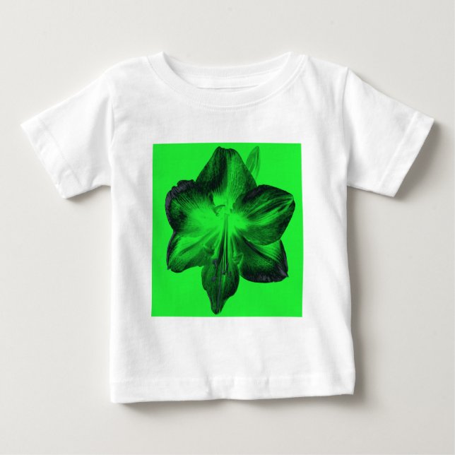 T-shirt Pour Bébé Vert foncé sur vert clair Amaryllis (Devant)