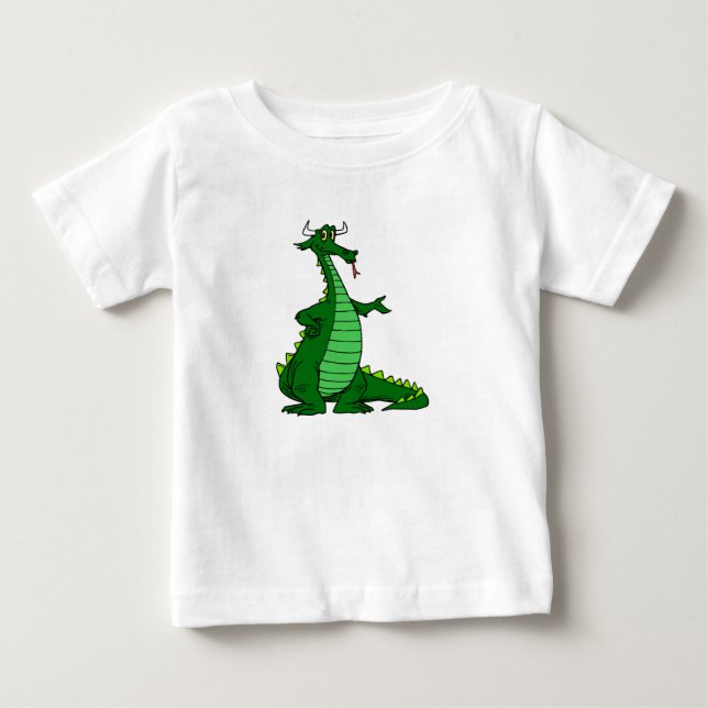T-shirt Pour Bébé Vert idiot de dragon (Devant)