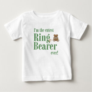 T-shirt Pour Bébé Vert Je Suis Le Porte-Alliance Le Plus Mignon Mari