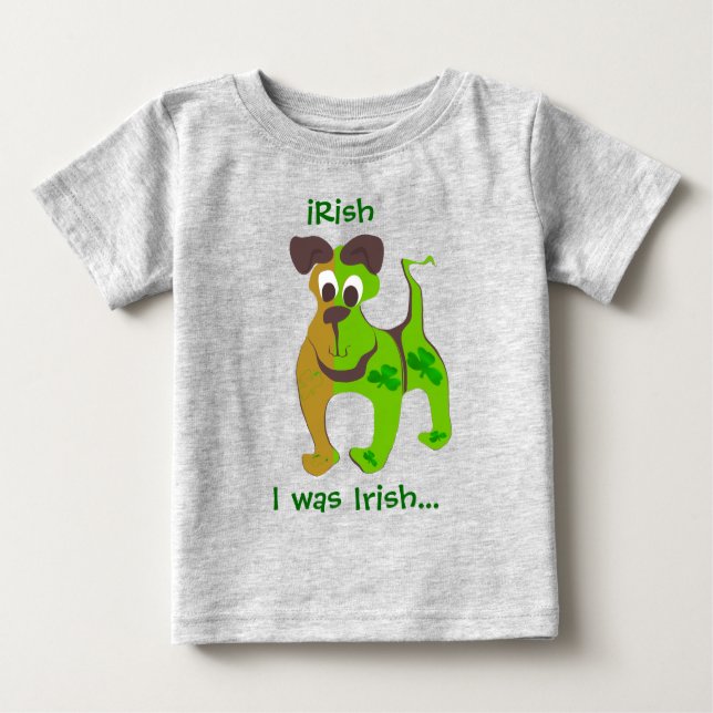 T-shirt Pour Bébé Vert... J'étais Irlandais... (Devant)