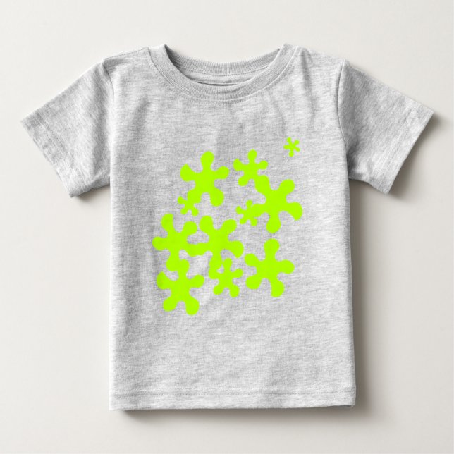T-shirt Pour Bébé vert mince gris amusant mignon (Devant)