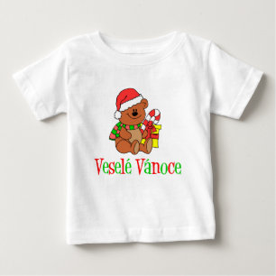 T-shirt Pour Bébé Vesele Vanoce Tchèque Ours de Noël