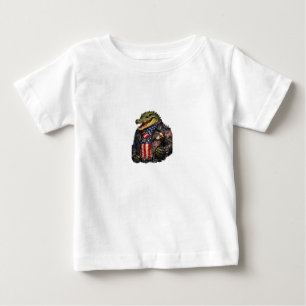 T-shirt Pour Bébé Veste en cuir de motard d'alligator patriotique fé