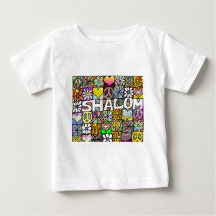T-shirt Pour Bébé Vêtements Cadeaux Rétro 60s Psychédéliques Shalom 