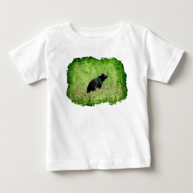 T-shirt Pour Bébé Vêtements d'art Marcher Ours Noir Grunge (Devant)