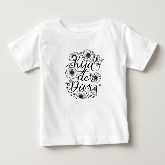 T-shirt Pour Bébé Vêtements de conception Hija de Dios (Devant)