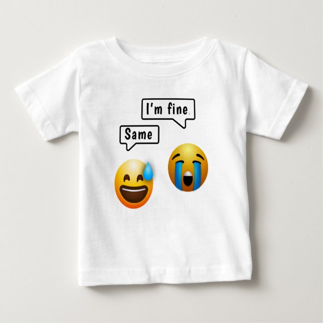 T-shirt Pour Bébé Vêtements pour bébé avec un émoji visage souriant  (Devant)