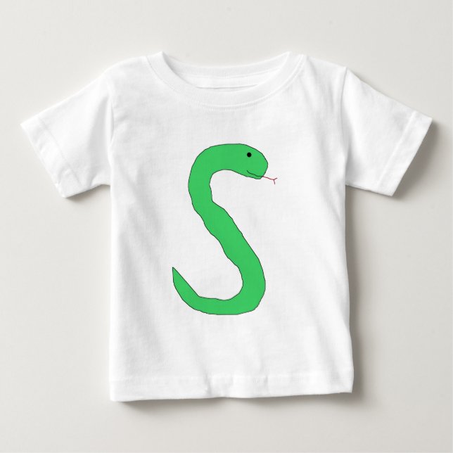 T-shirt Pour Bébé Vêtements serpent S vert (Devant)