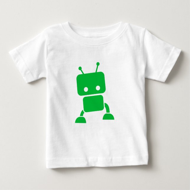 T-shirt Pour Bébé Vêtements verts de bébé de robot de bébé (Devant)