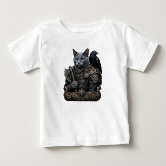 T-shirt Pour Bébé Vétéran Russian Blue Odin’s Cat (Devant)