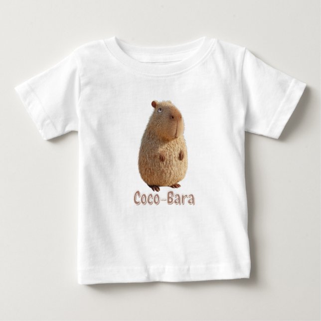 T-shirt Pour Bébé Vibes Coco-Bara. Coeur Capybara : Couture de coco (Devant)