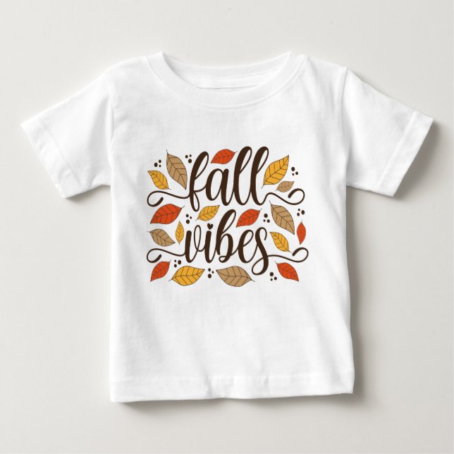 T-shirt Pour Bébé Vibes d'automne (Devant)