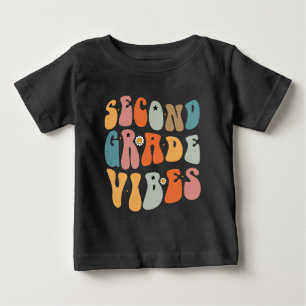 T-shirt Pour Bébé Vibes de deuxième année Retour à l'école École gro