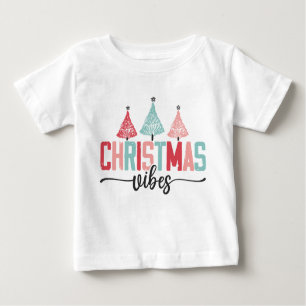 T-shirt Pour Bébé Vibes de Noël - Festive Tree Design