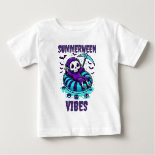 T-shirt Pour Bébé Vibes de Summerween – Faucheur détendu