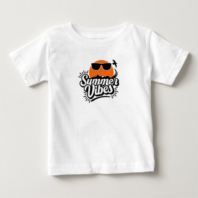 T-shirt Pour Bébé Vibes d'été (Devant)