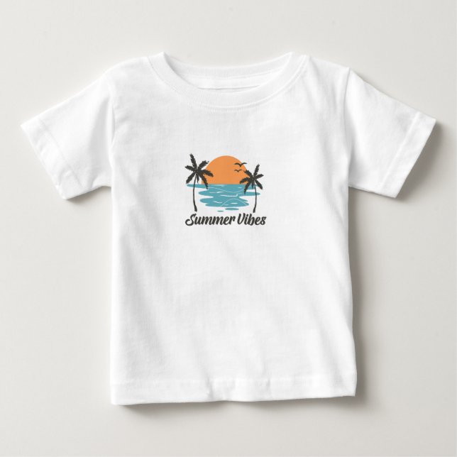 T-shirt Pour Bébé vibes d'été (Devant)