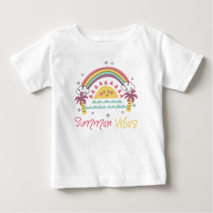 T-shirt Pour Bébé Vibes d'été : Jolie tenue de design d'été